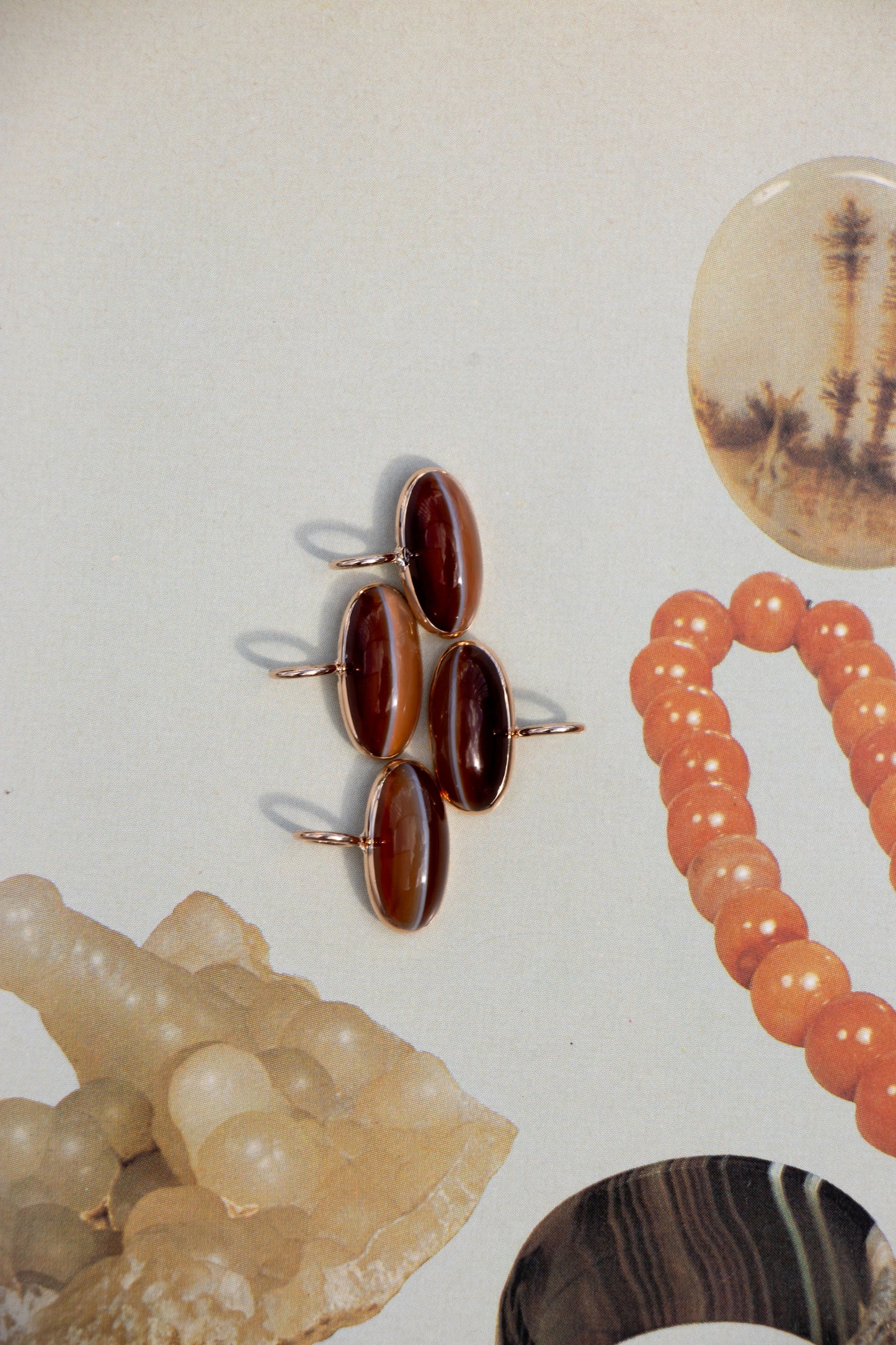 Vintage 14k Candy Banded Agate Charm