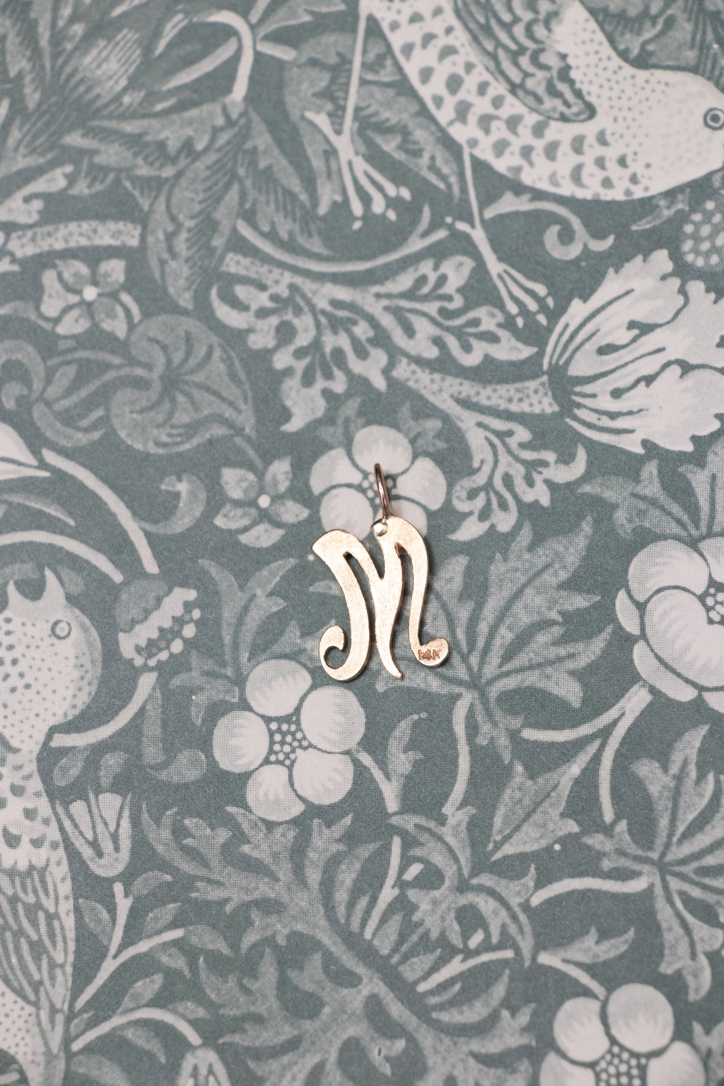 14k Swirly ‘M’ Charm