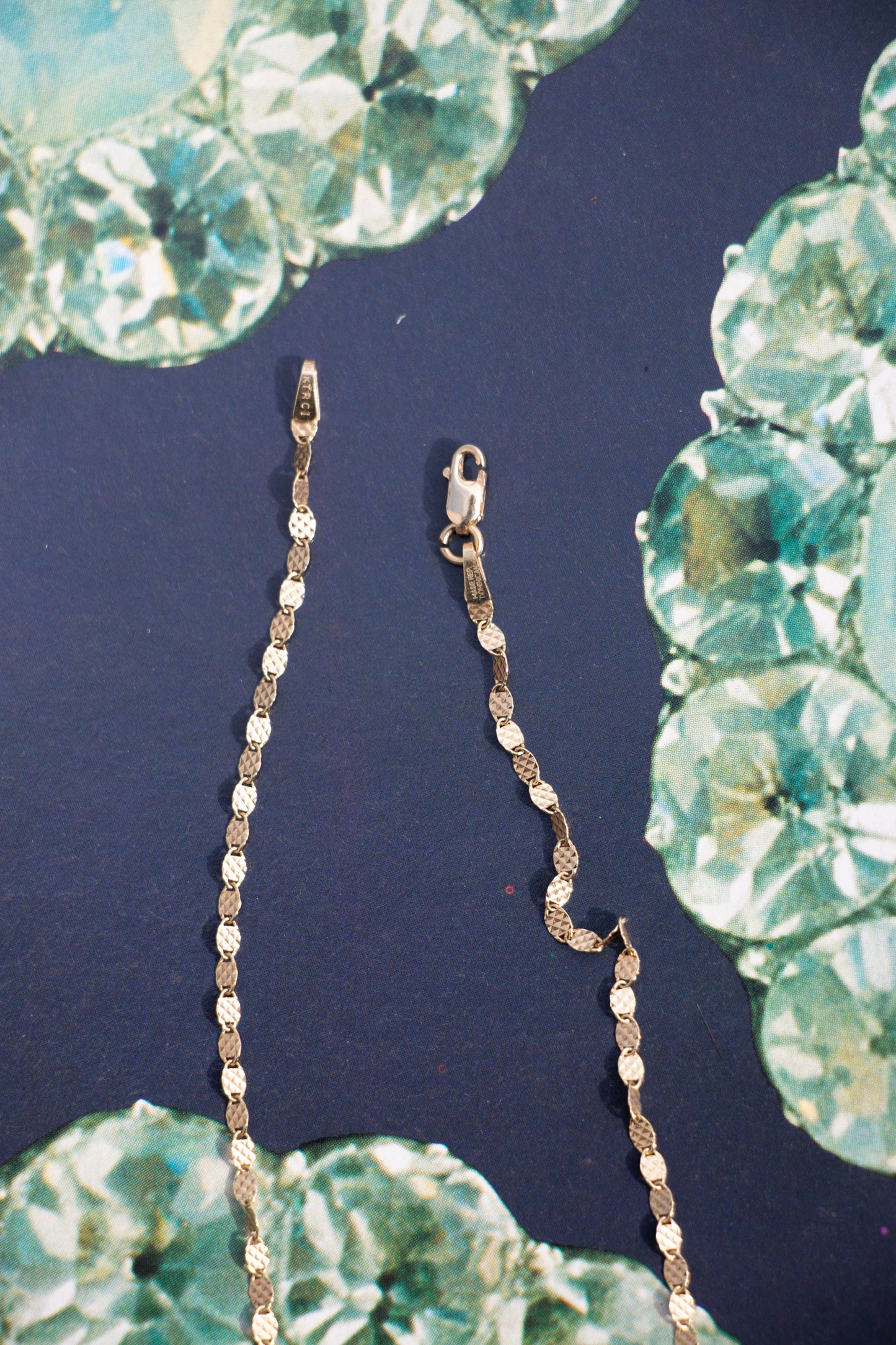 14k Textured Mirror Chain 24”