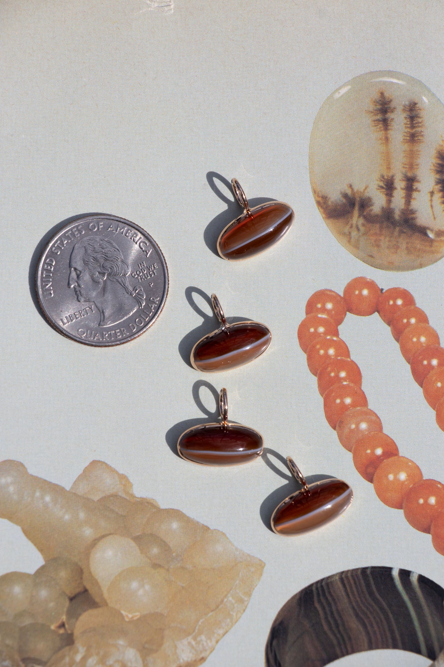 Vintage 14k Candy Banded Agate Charm