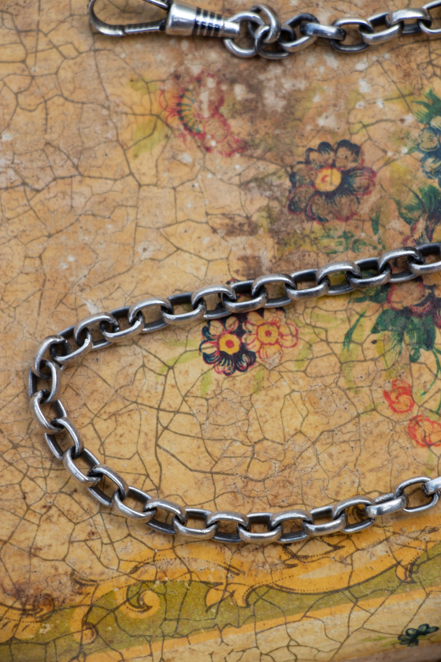 Antique Sterling Silver Dog Clip Chain