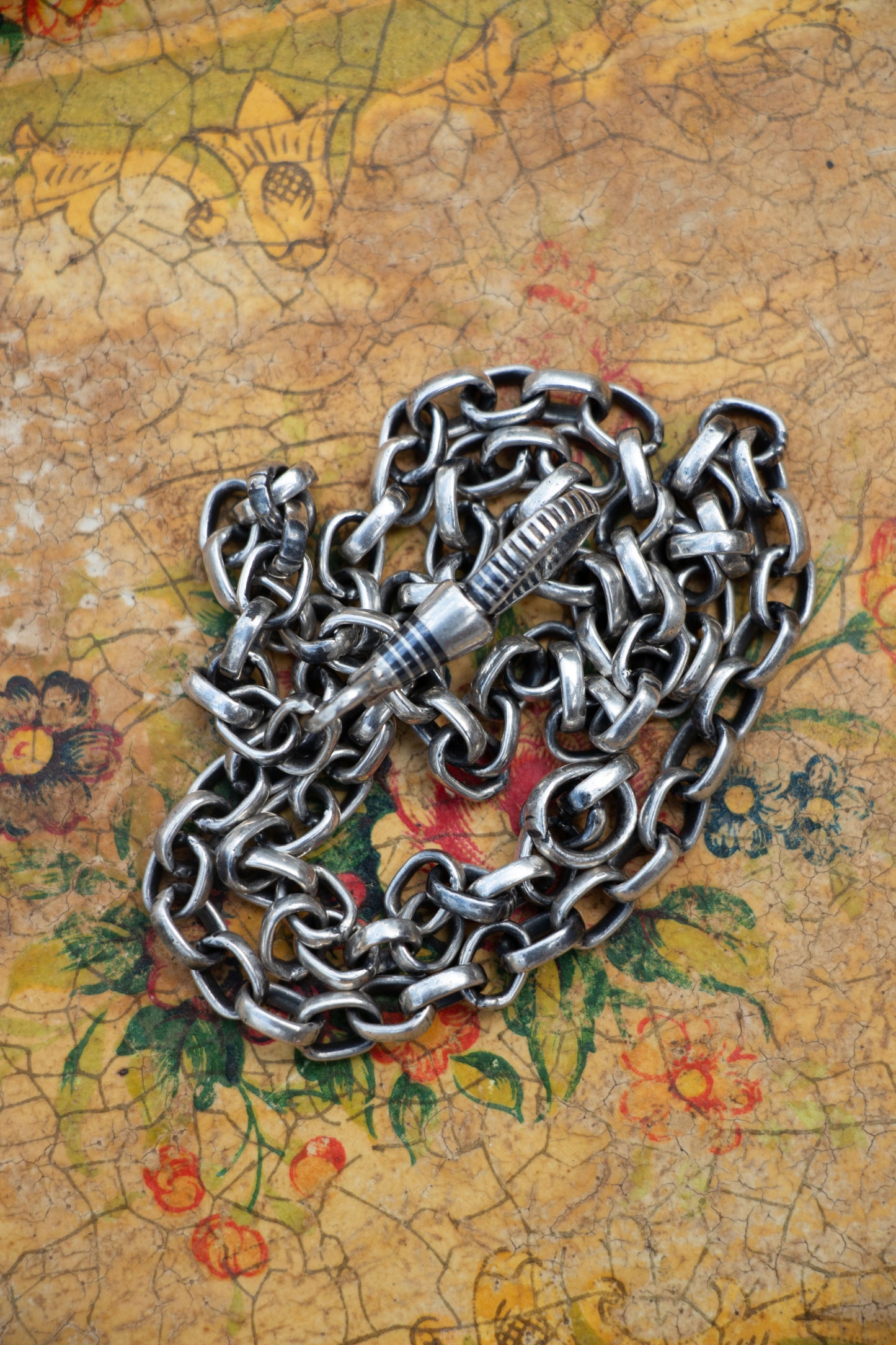 Antique Sterling Silver Dog Clip Chain