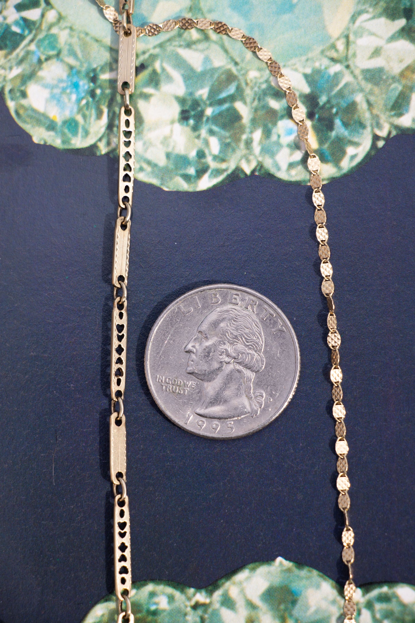 14k Textured Mirror Chain 24”