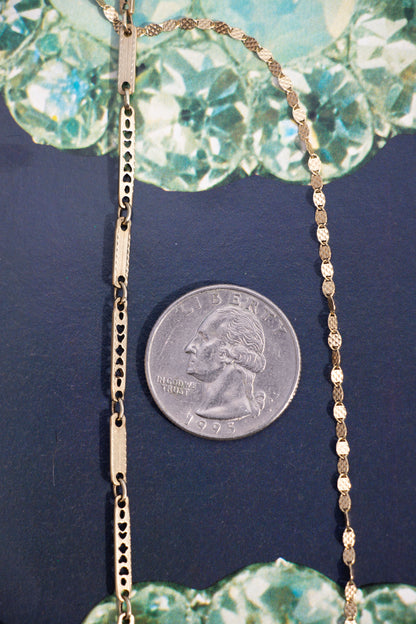 14k Textured Mirror Chain 24”