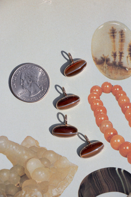 Vintage 14k Candy Banded Agate Charm