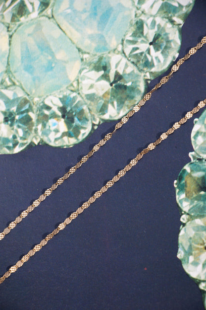 14k Textured Mirror Chain 24”