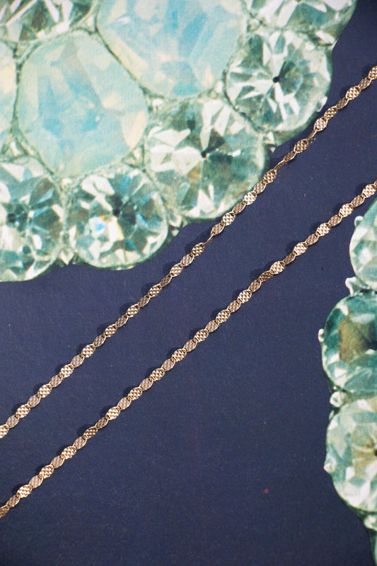 14k Textured Mirror Chain 24”