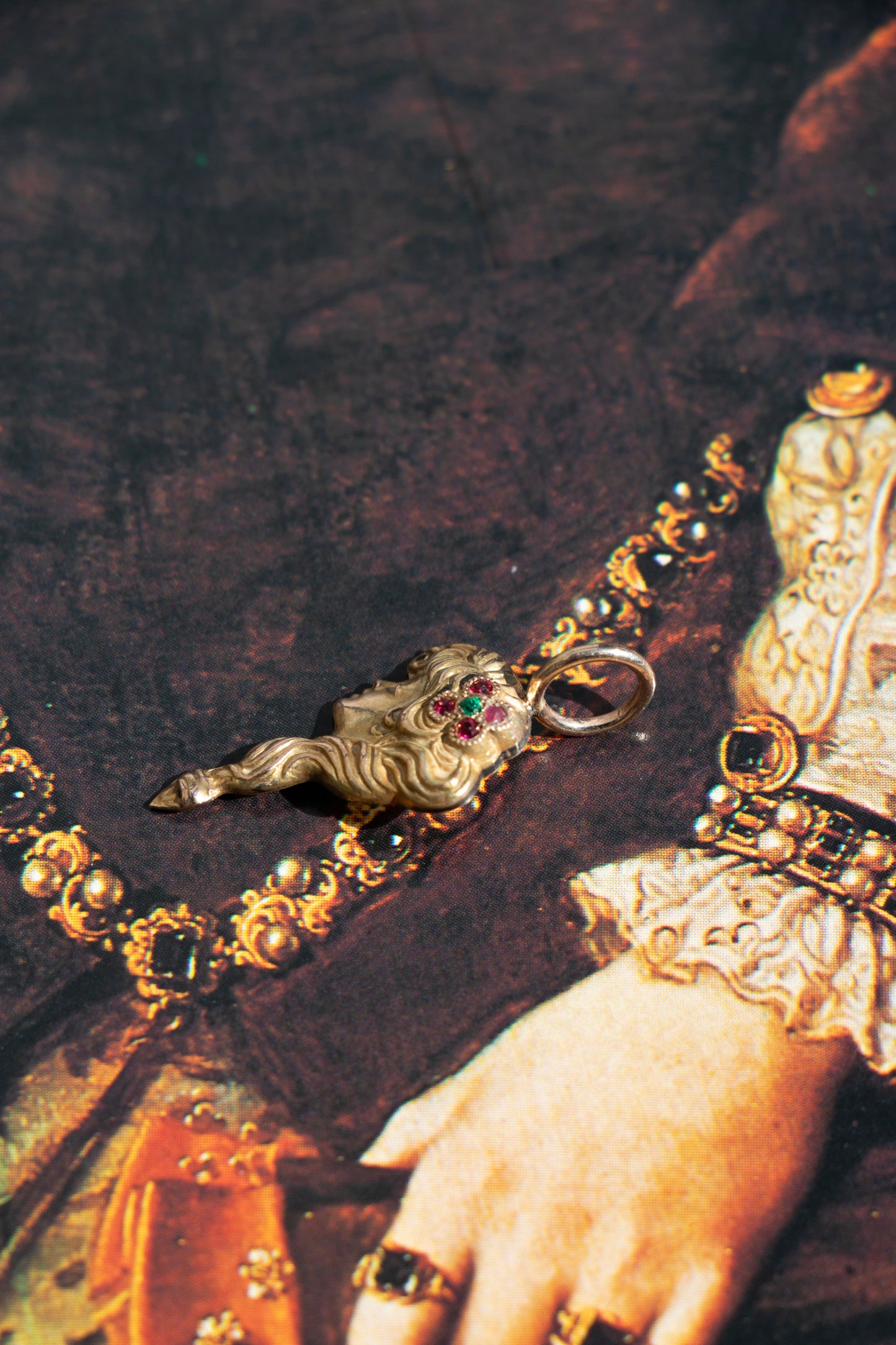 14k Antique Art Nouveau Lady Charm