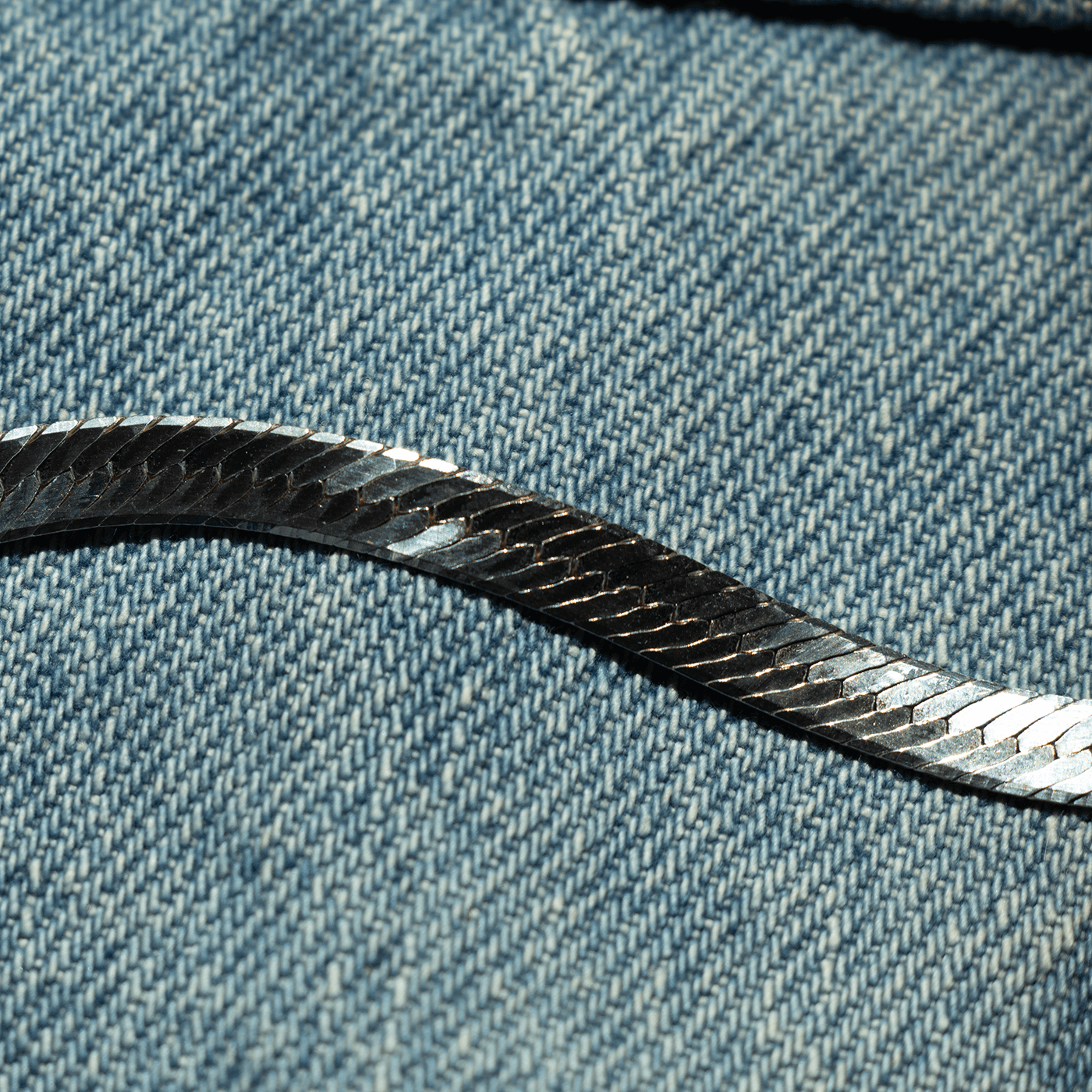 Vintage Sterling Silver Herringbone Bracelet