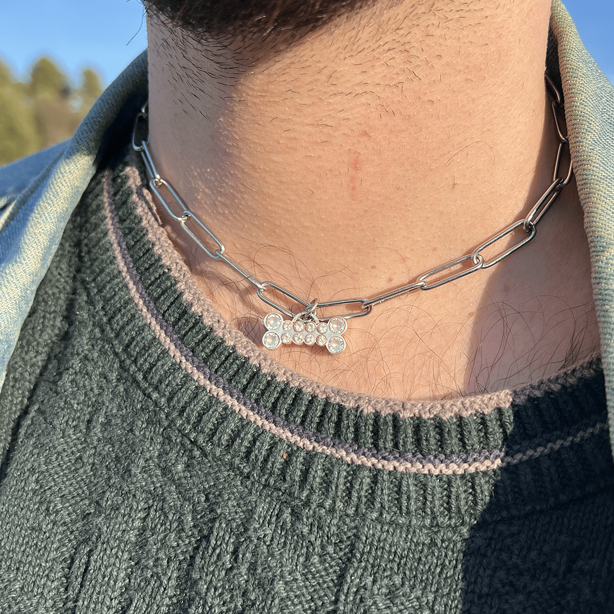 Necklace - Trashboy Dog Bone Paperclip Necklace - LETTUCE STUDIOS