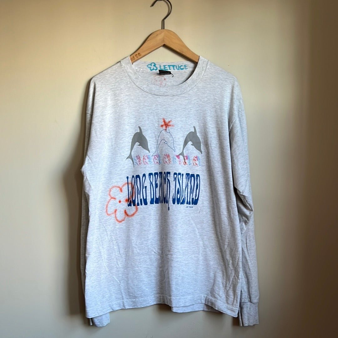 T-Shirt - Vintage Longsleeve Long Beach Island Bunny Tee - LETTUCE STUDIOS