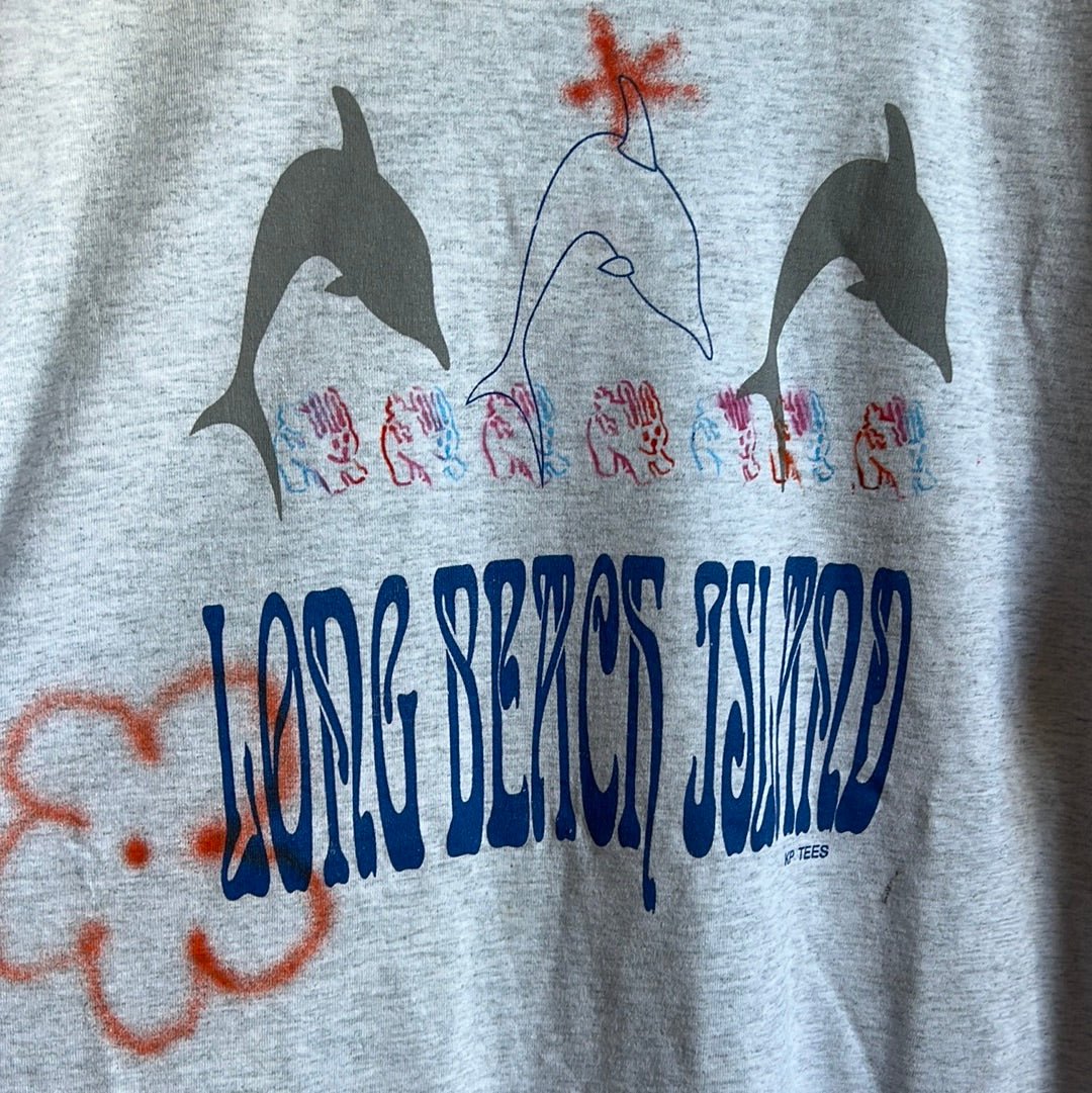 T-Shirt - Vintage Longsleeve Long Beach Island Bunny Tee - LETTUCE STUDIOS